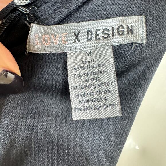 Love X Design One Shoulder Bodycon Midi Dress Black White Polka Dot Size Medium - Picture 7 of 8